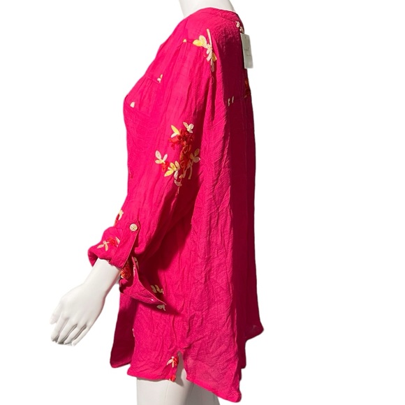 Fig & Flower NWT - Womens Floral Button Up 3/4 Sleeve Top Sz. 2X - Picture 5 of 8